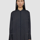 Black Athena Geometric Print Silk Blouse - Joseph