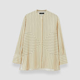 Beige Athena Geometric Print Silk Blouse - Joseph