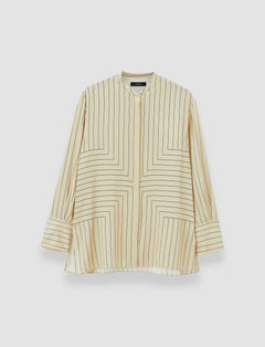 Beige Athena Geometric Print Silk Blouse - Joseph