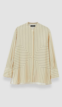 Beige Athena Geometric Print Silk Blouse - Joseph
