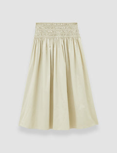 Beige Leonie Cotton Sateen Skirt - Joseph