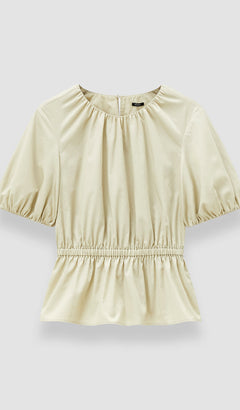 Beige Merlin Cotton Sateen Blouse - Joseph