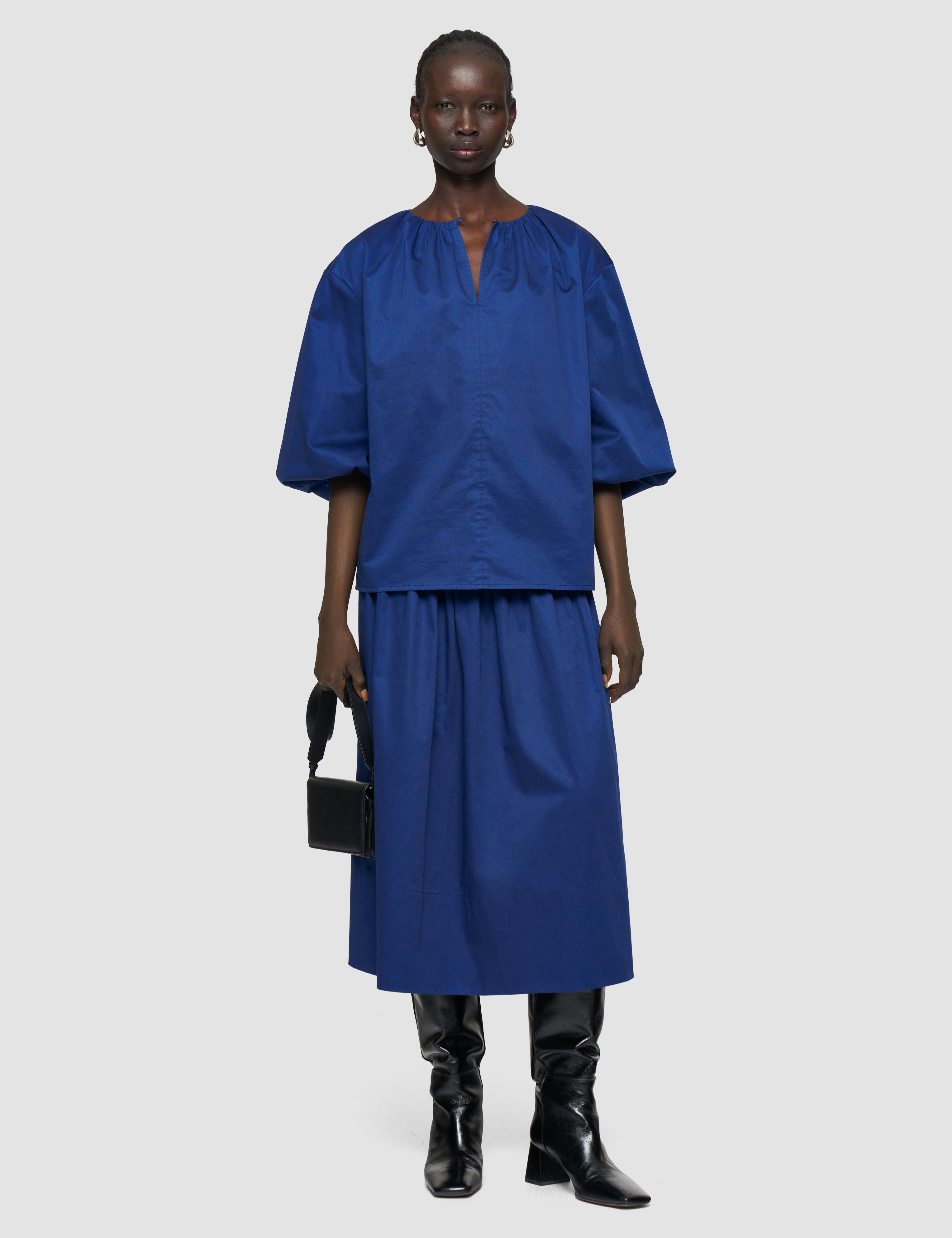 Blue Godin Cotton Sateen - Joseph