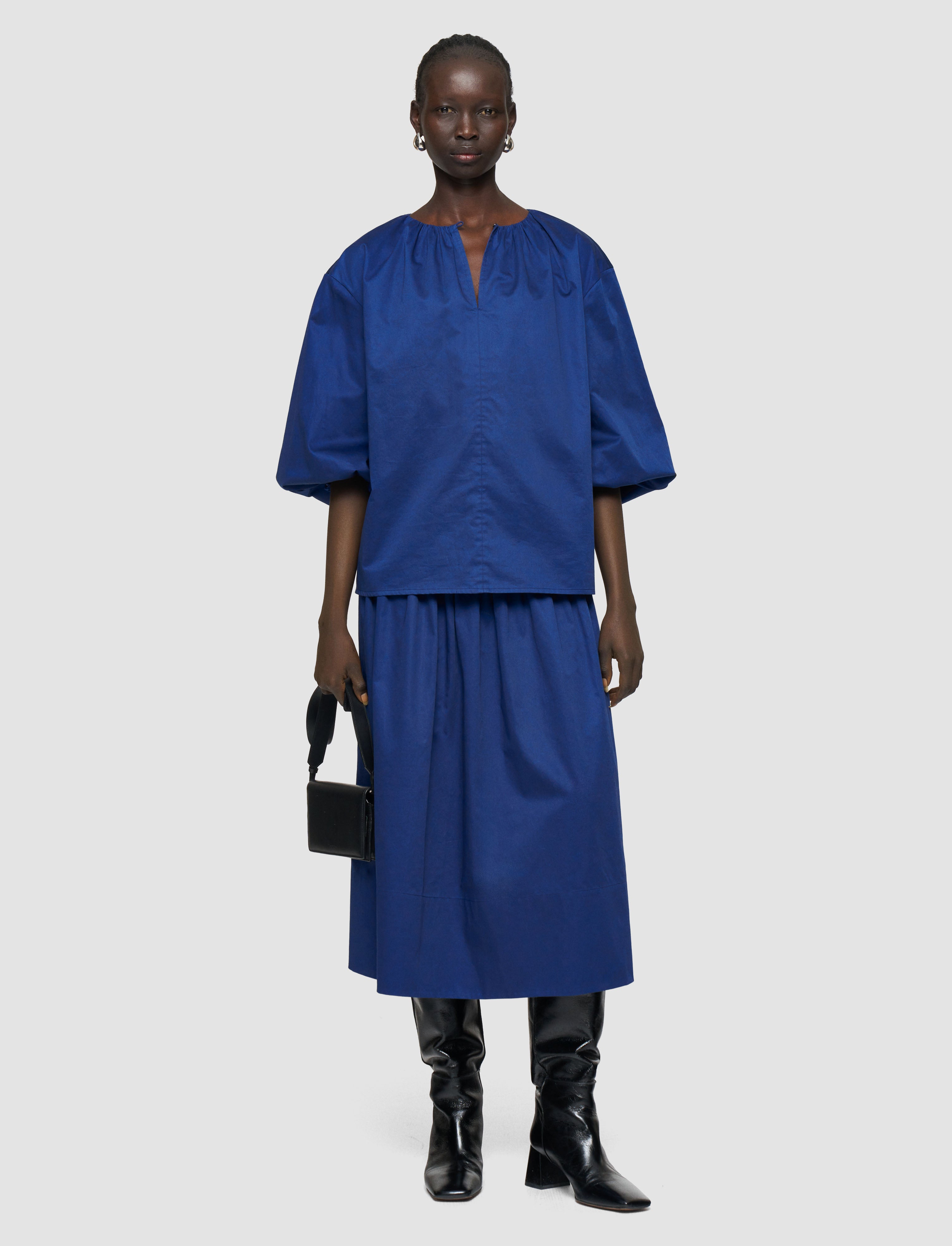 blue-godin-cotton-sateen-blouse-JOSEPH