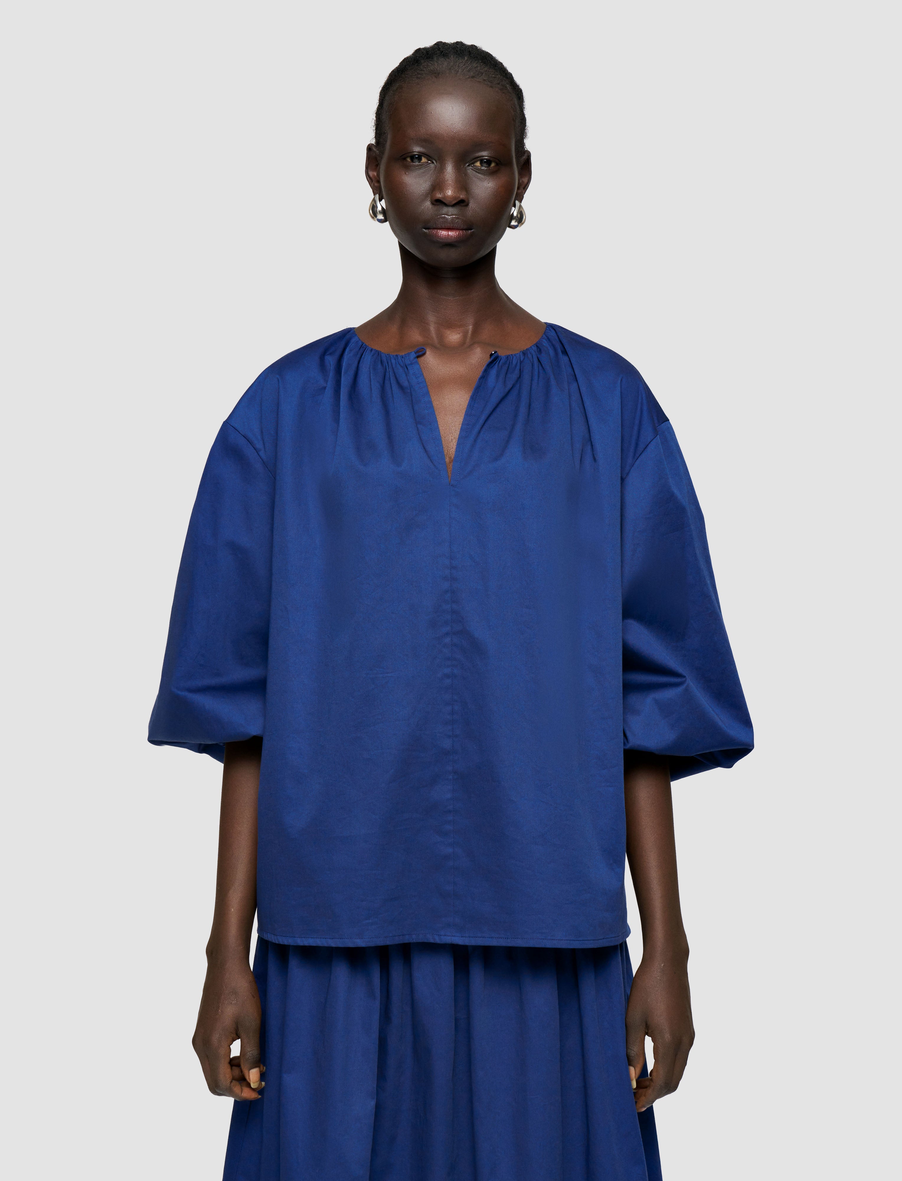 blue-godin-cotton-sateen-blouse-JOSEPH
