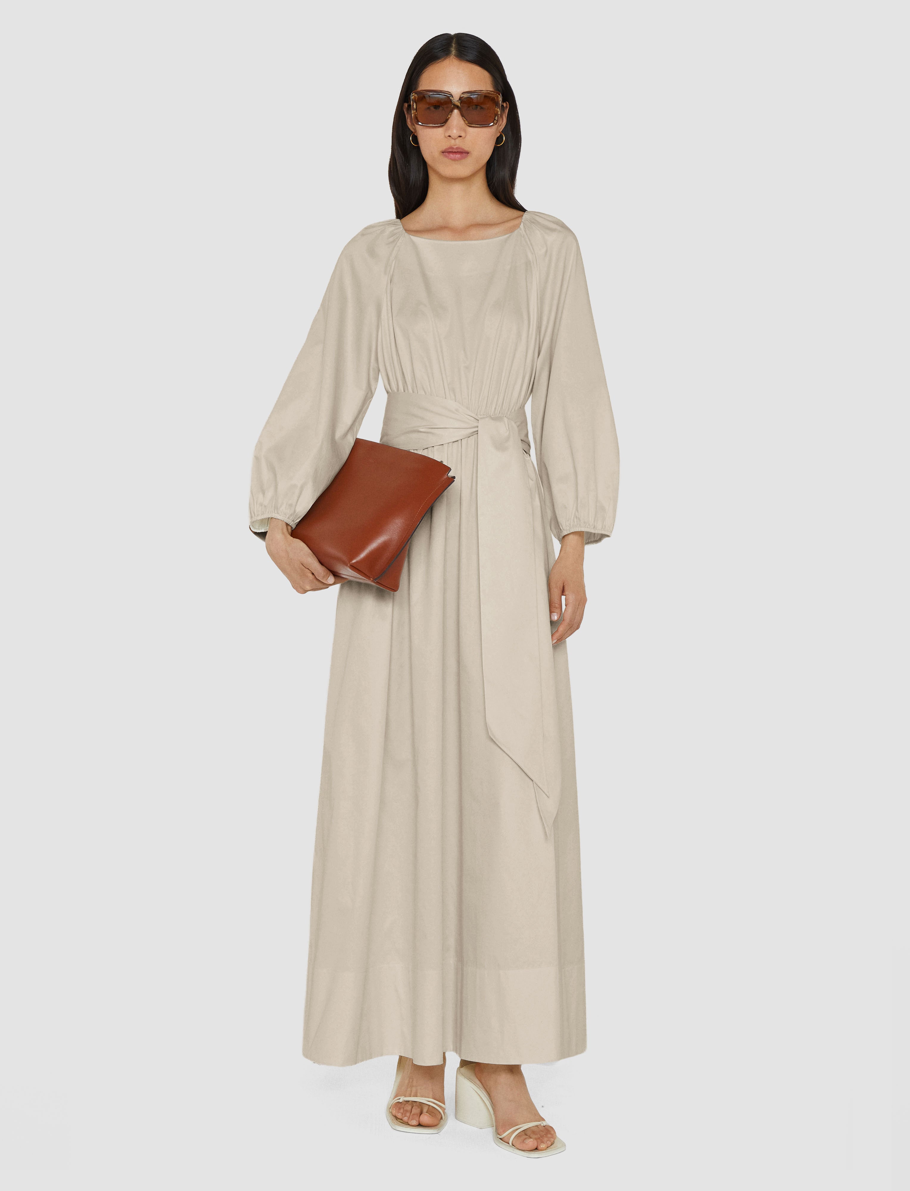 beige-bellan-cotton-sateen-dress-JOSEPH