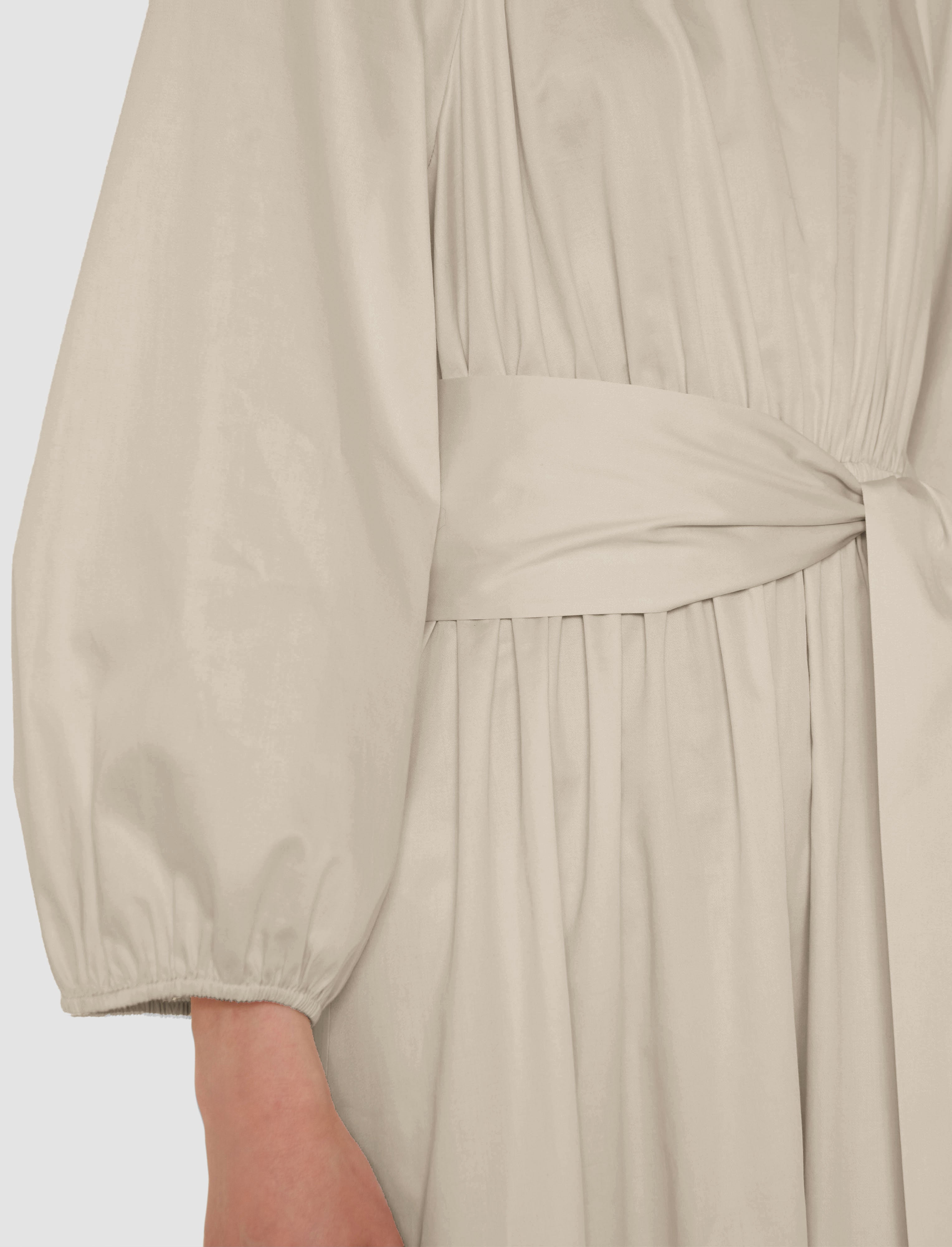 beige-bellan-cotton-sateen-dress-JOSEPH