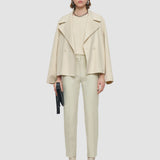 Beige Bi-Stretch Toile Coleman Trousers - Joseph