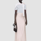 Pink Isaak Long Silk Satin Skirt - Joseph