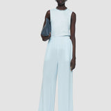 Blue Hulin Crepe de Soie Silk Trousers - Joseph