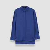 Blue Bold Crepe de Soie Silk Blouse - Joseph