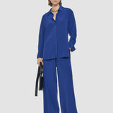 Blue Bold Crepe de Soie Silk Blouse - Joseph
