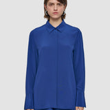 Blue Bold Crepe de Soie Silk Blouse - Joseph