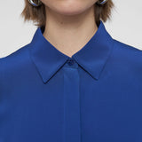 Blue Bold Crepe de Soie Silk Blouse - Joseph