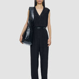 Black Tarn Crepe de Soie Silk Trousers - Joseph