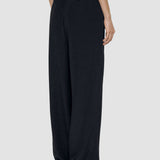Black Tarn Crepe de Soie Silk Trousers - Joseph
