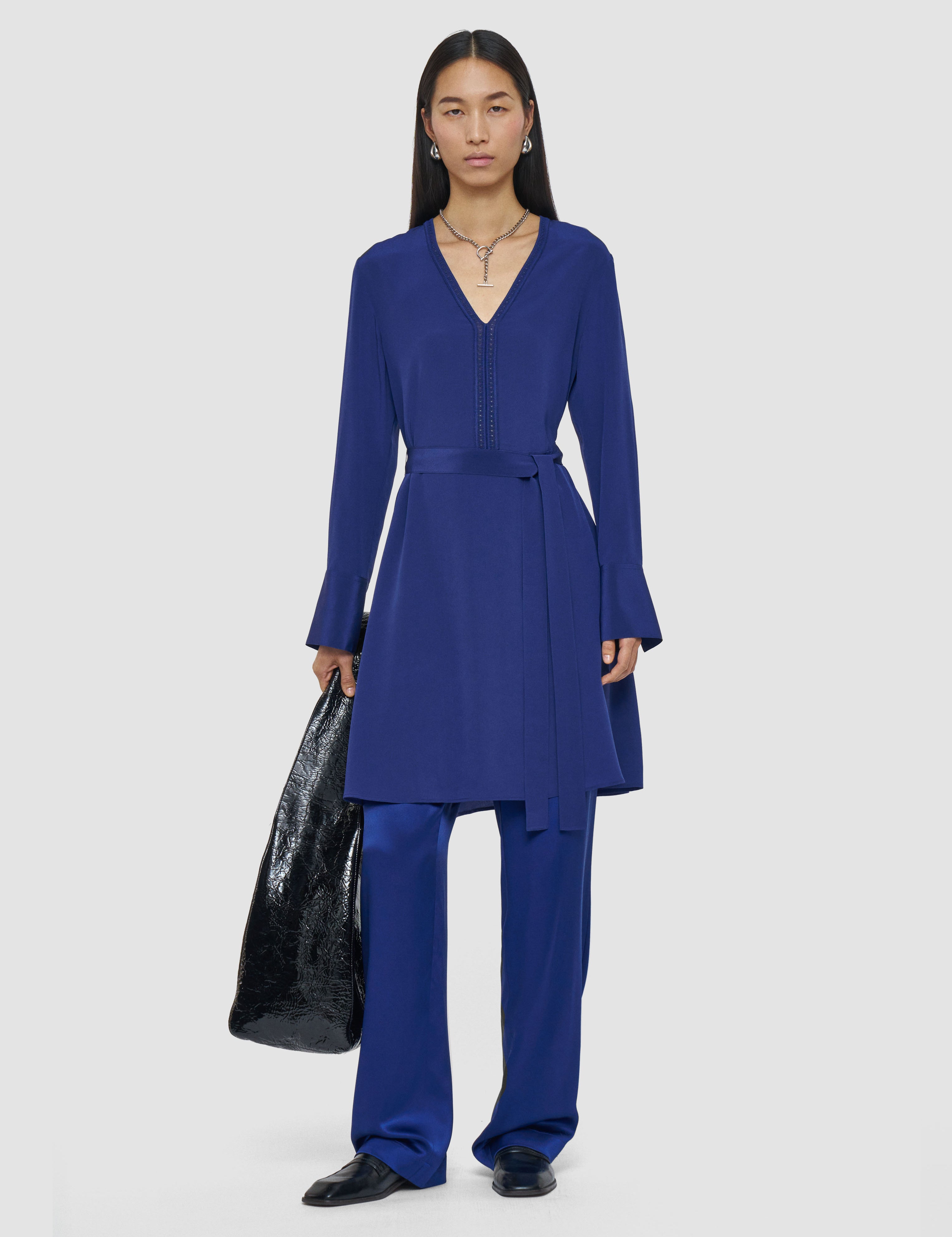 Blue Siam Crepe de Soie Silk Dress - Joseph