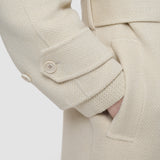Ivory Navarre Linear Double Face Wool Coat - Joseph