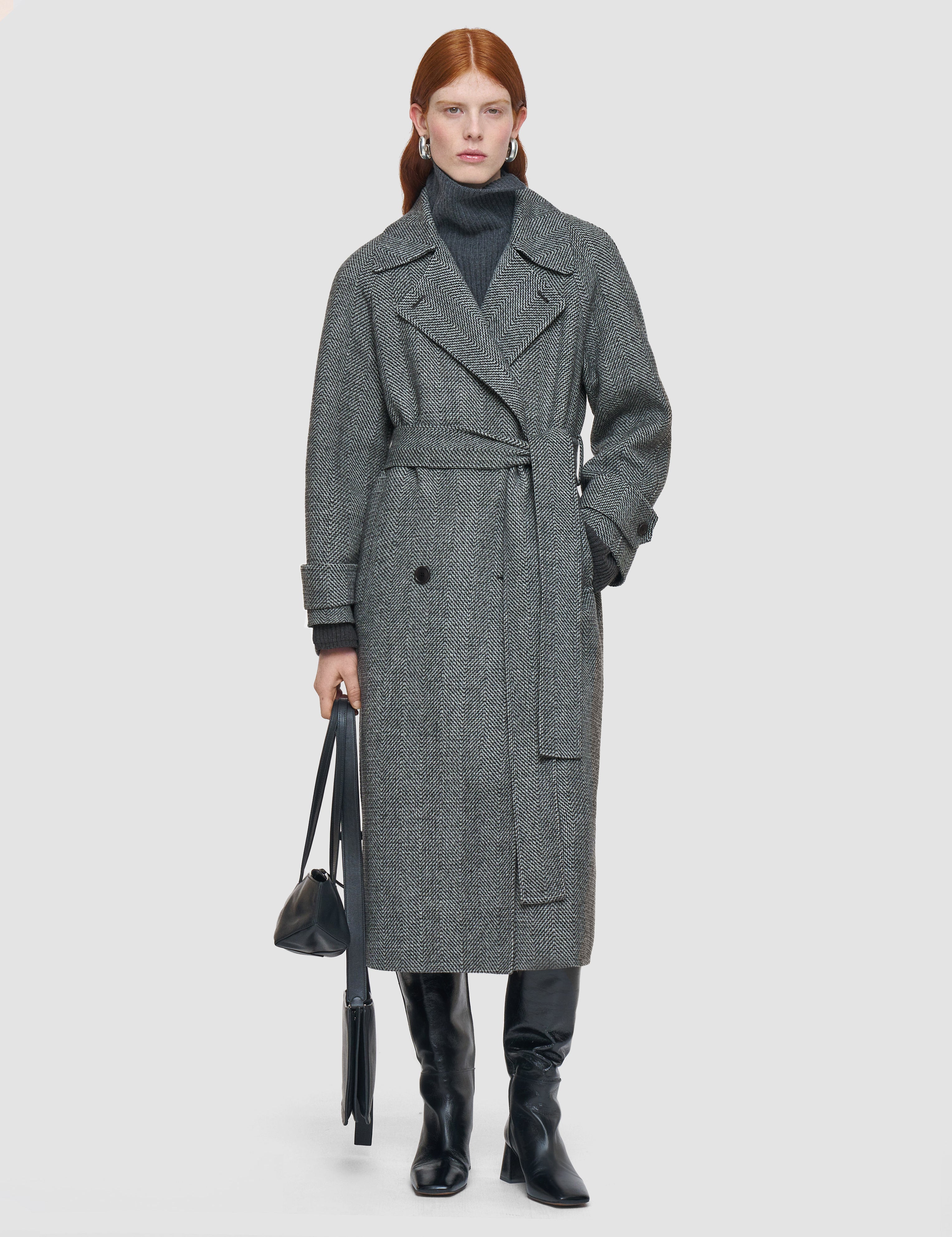Multicolour Navarre Linear Double Face Wool Coat - Joseph