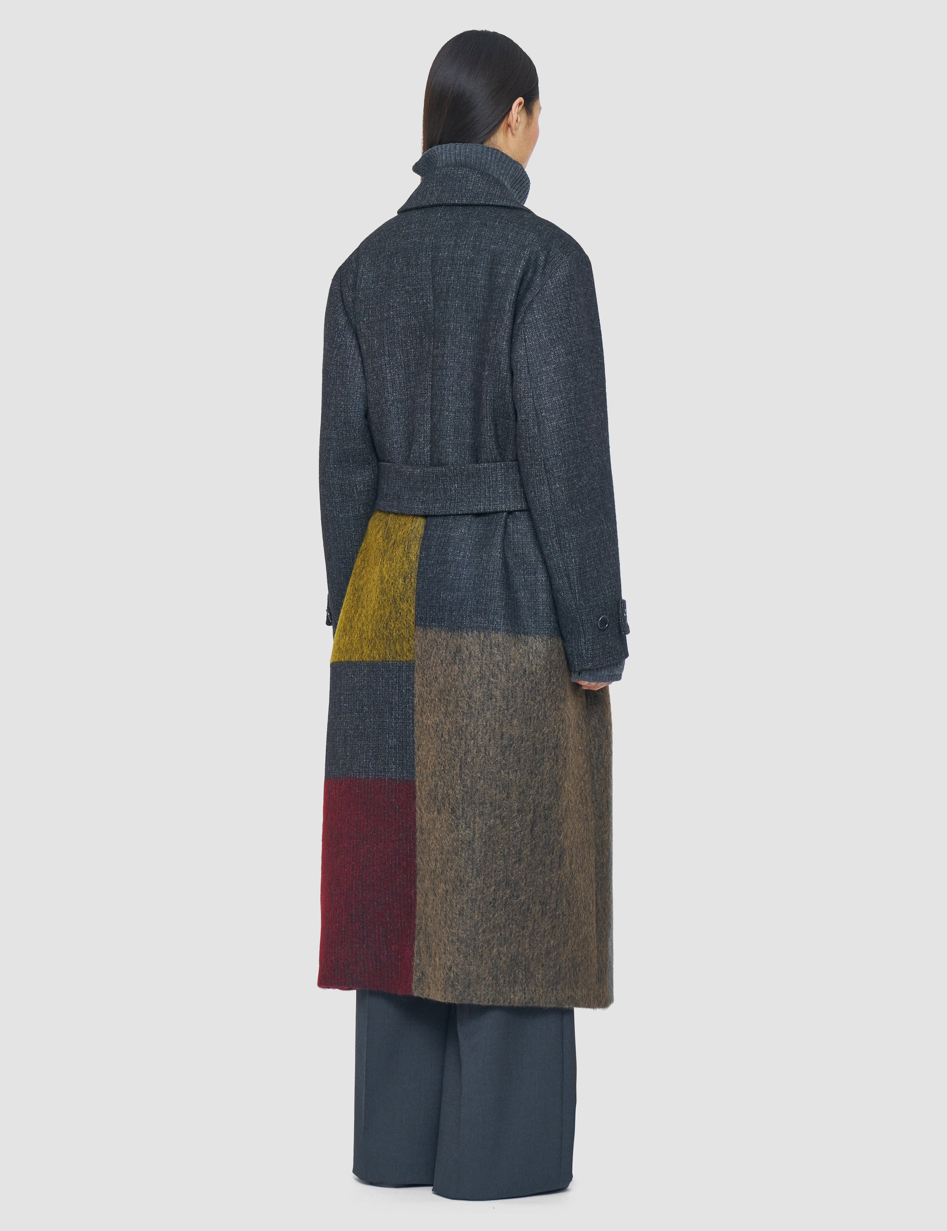 Grey Merton Overlay Wool Coat - Joseph