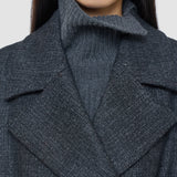 Grey Merton Overlay Wool Coat - Joseph