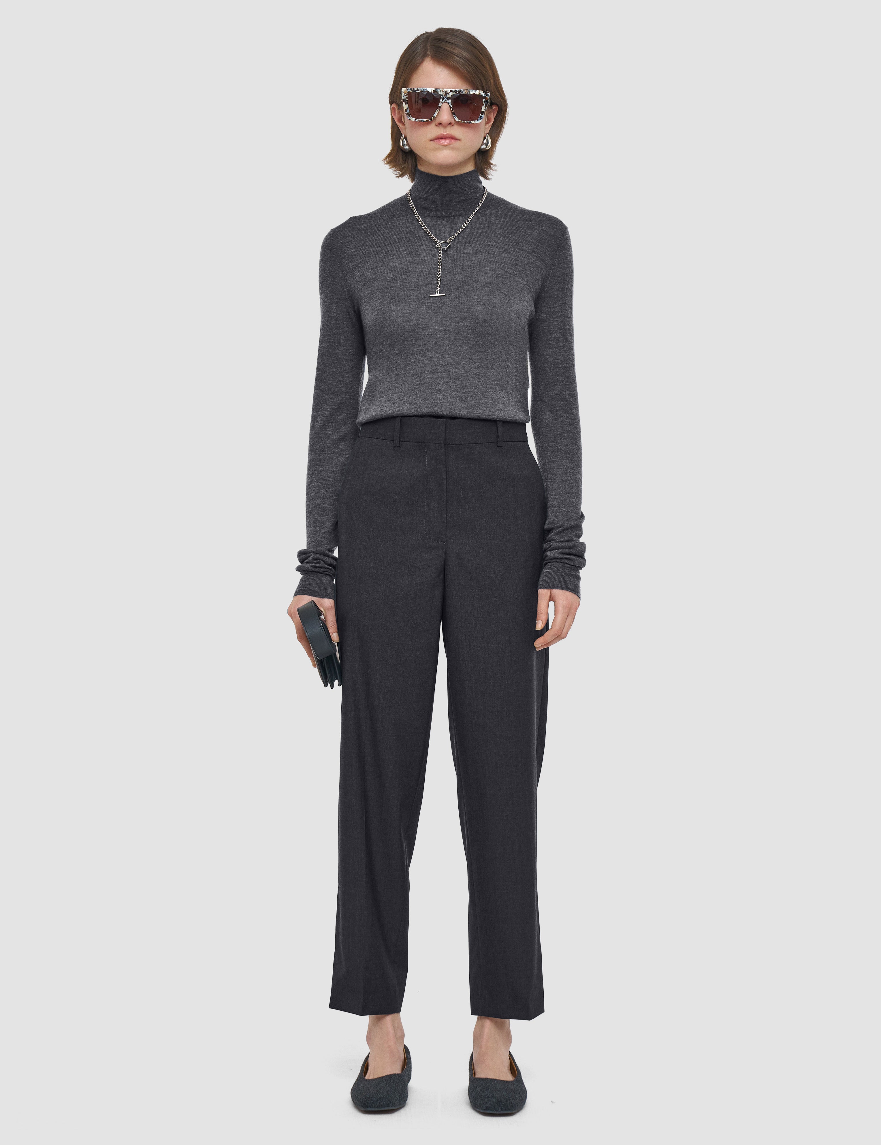 Grey Trina Light Wool Tailoring Trousers - Joseph