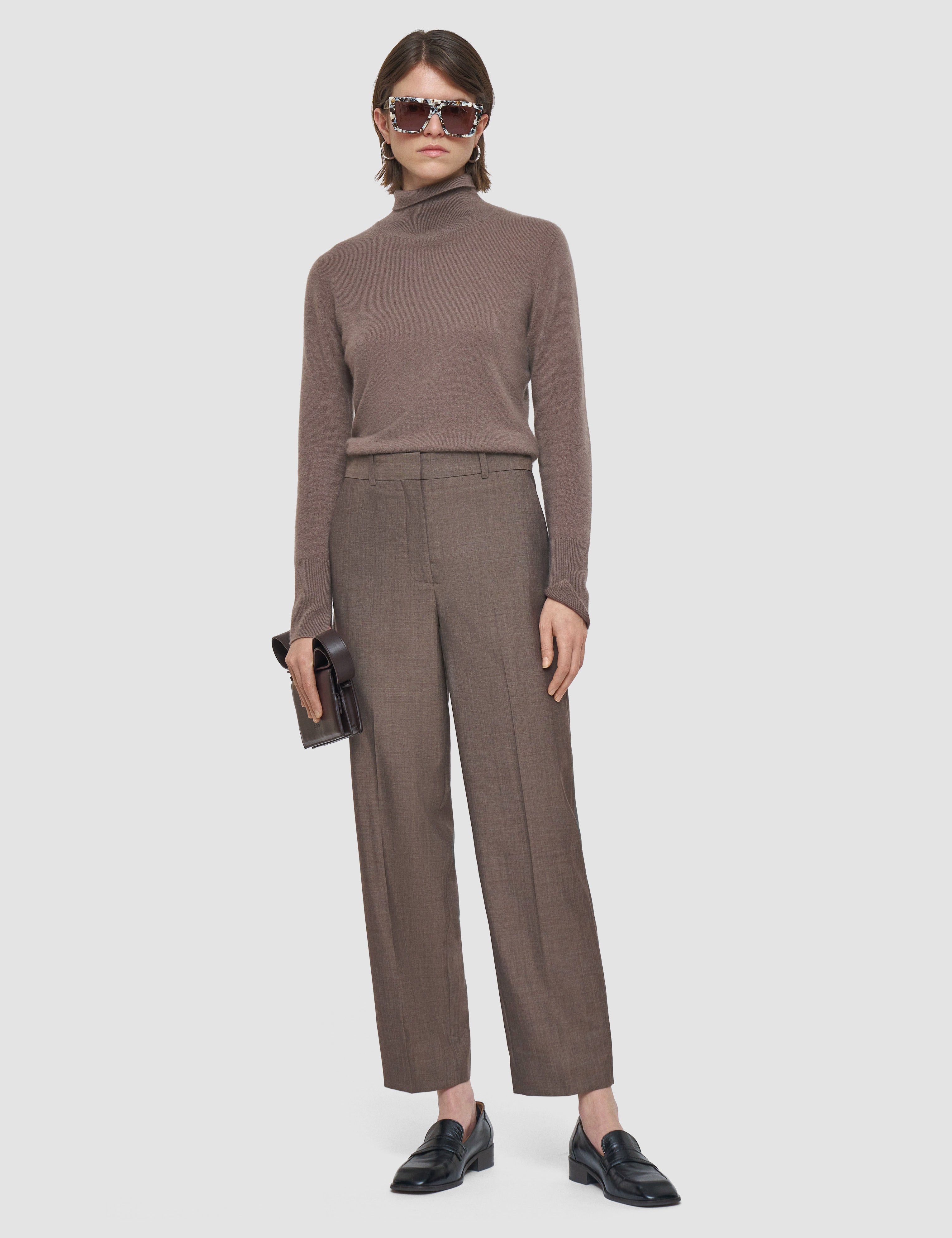 Brown Trina Light Wool Tailoring Trousers - Joseph
