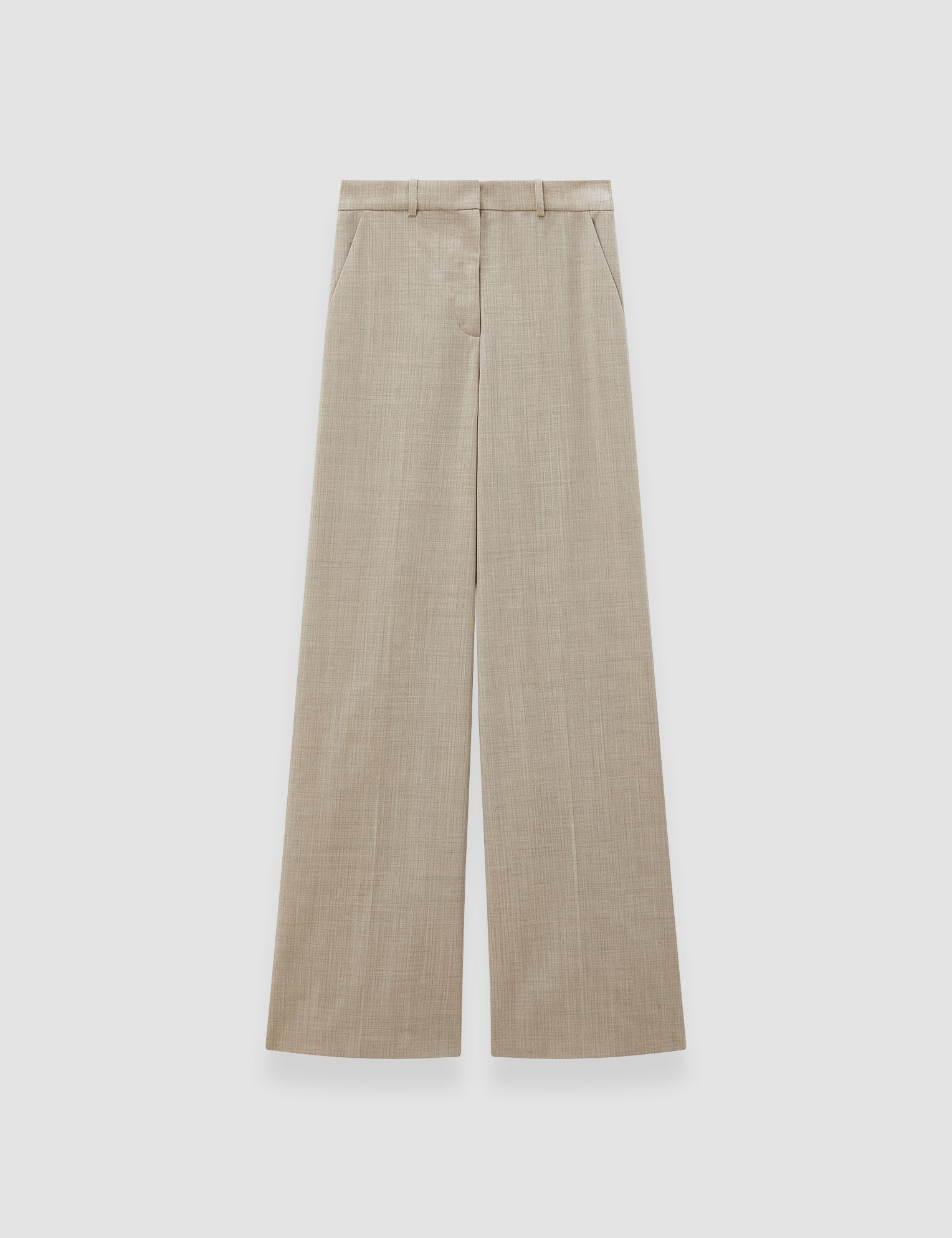 Beige Alana Melange Wool Trousers - Joseph