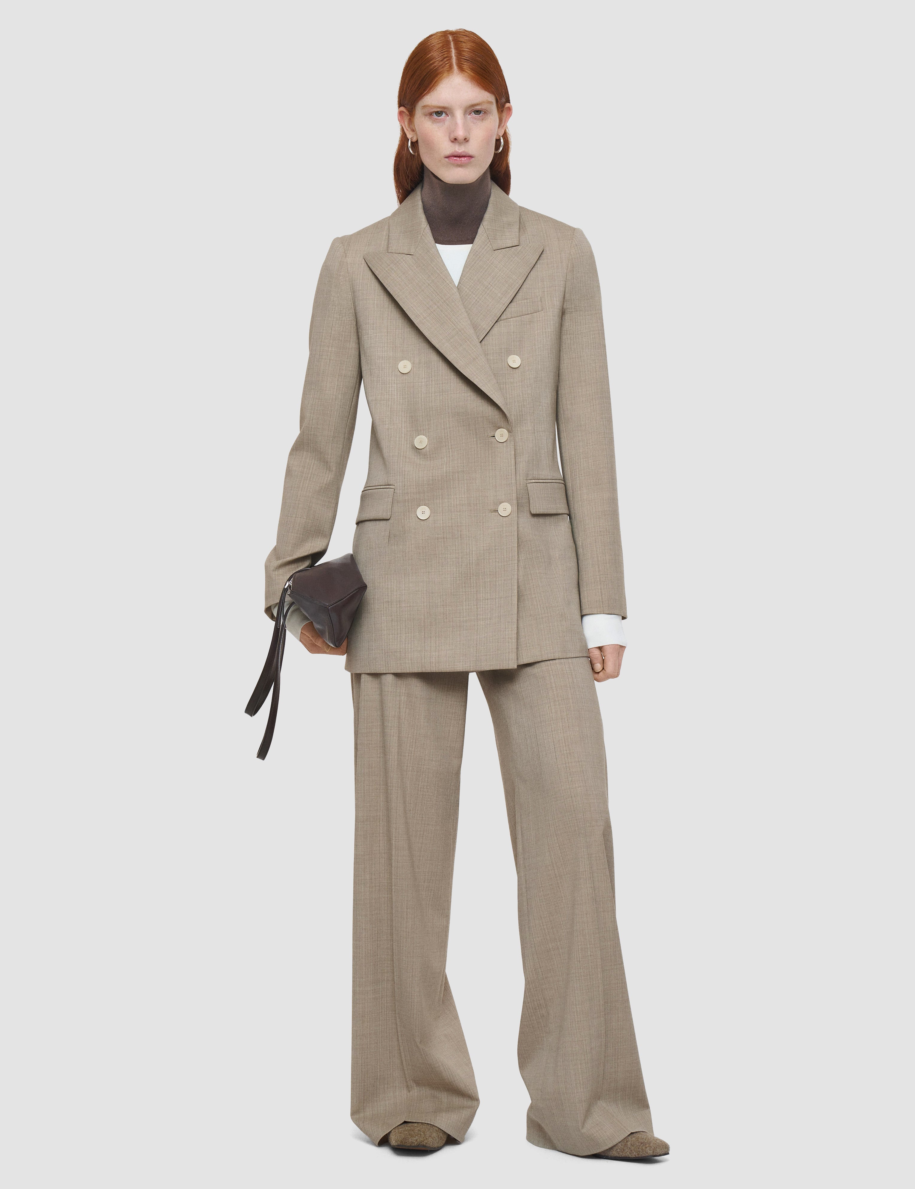 Beige Valery Melange Wool Jacket - Joseph