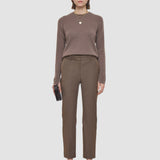 Brown Coleman Gabardine Stretch Trousers - Joseph