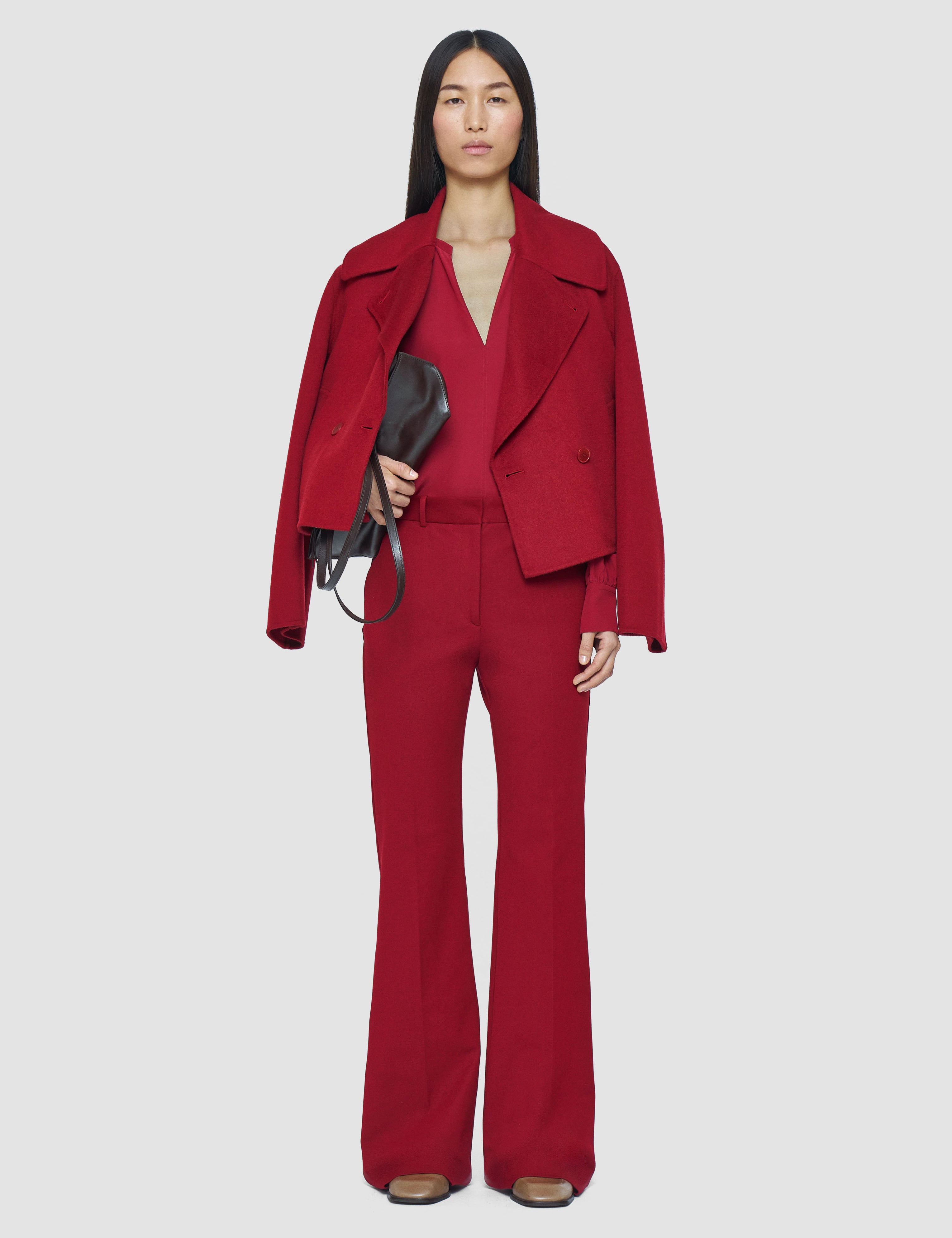 Red Tafira Gabardine Stretch Trousers - Joseph
