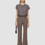 Brown Tafira Gabardine Stretch Trousers - Joseph