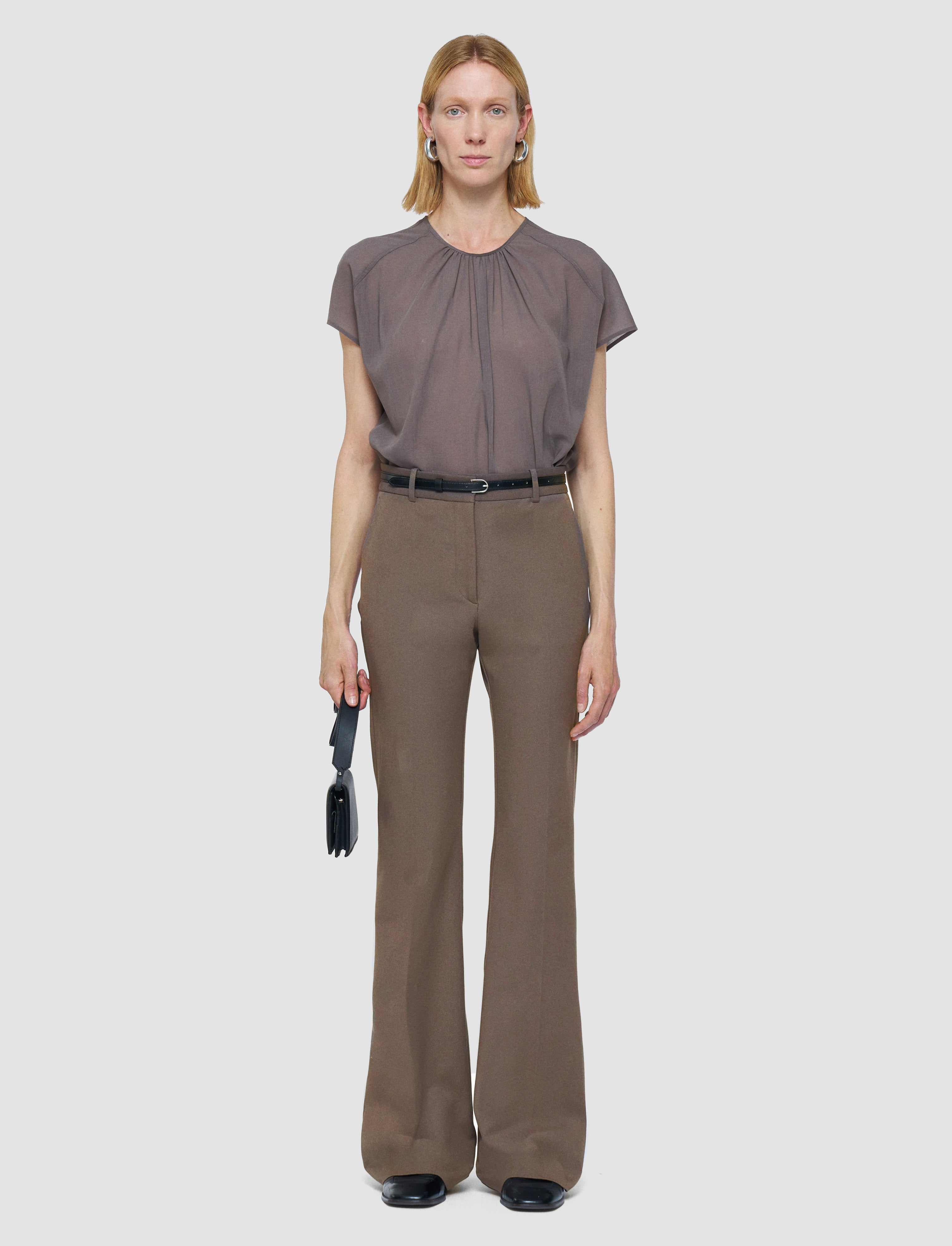 brown-tafira-gabardine-stretch-trousers-JOSEPH