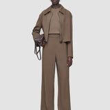 Brown Alane Comfort Cady Trousers - Joseph