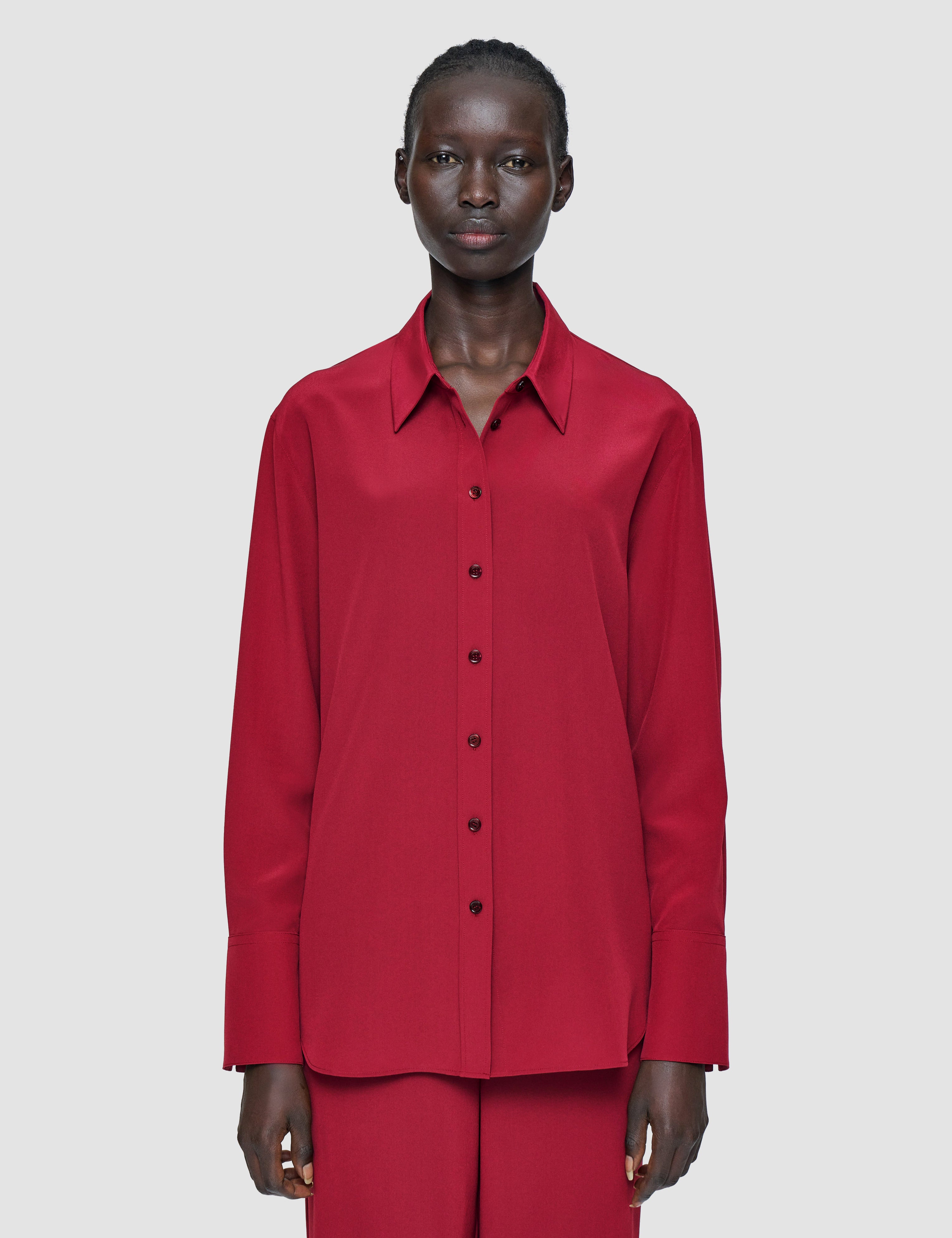 Grey Joe Crepe de Chine Silk Blouse - Joseph