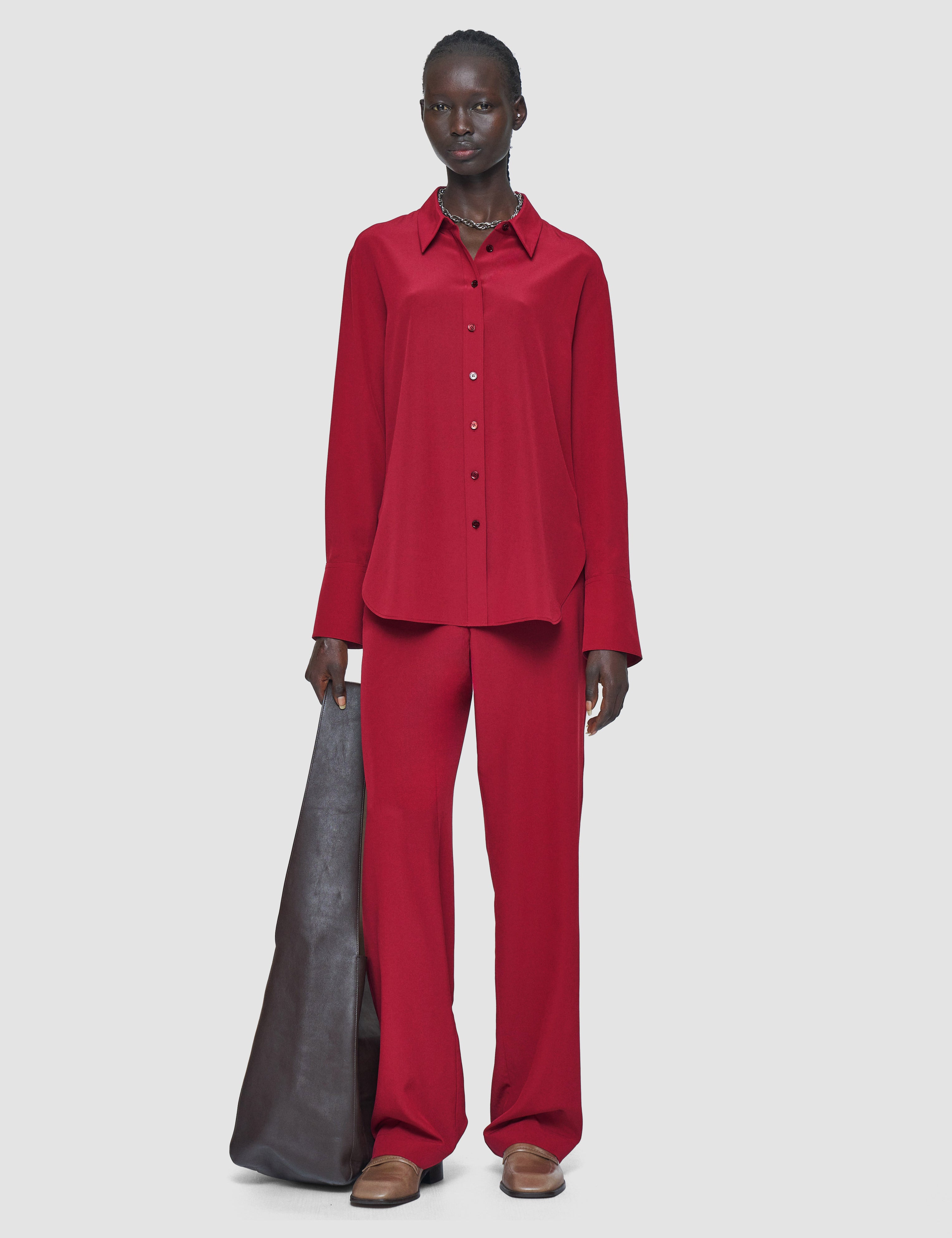 Grey Joe Crepe de Chine Silk Blouse - Joseph