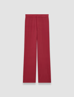 Red Sahel Crepe de Chine Silk Trousers - Joseph