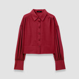 Red Anais Sheer Fine Wool Blouse - Joseph