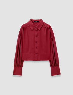 Red Anais Sheer Fine Wool Blouse - Joseph
