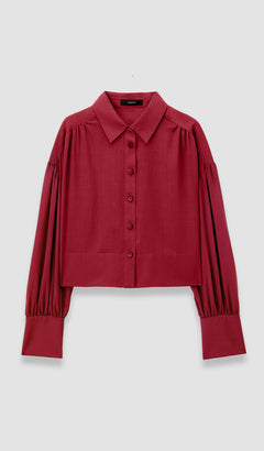 Red Anais Sheer Fine Wool Blouse - Joseph