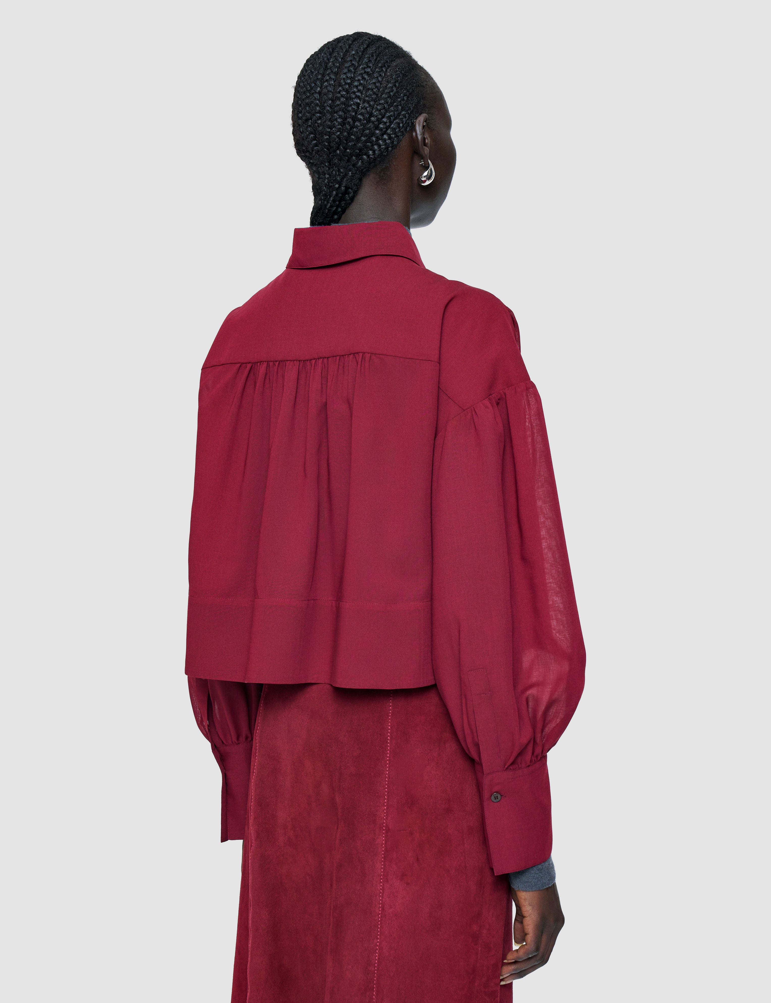 Red Anais Wool Voile Blouse - Joseph