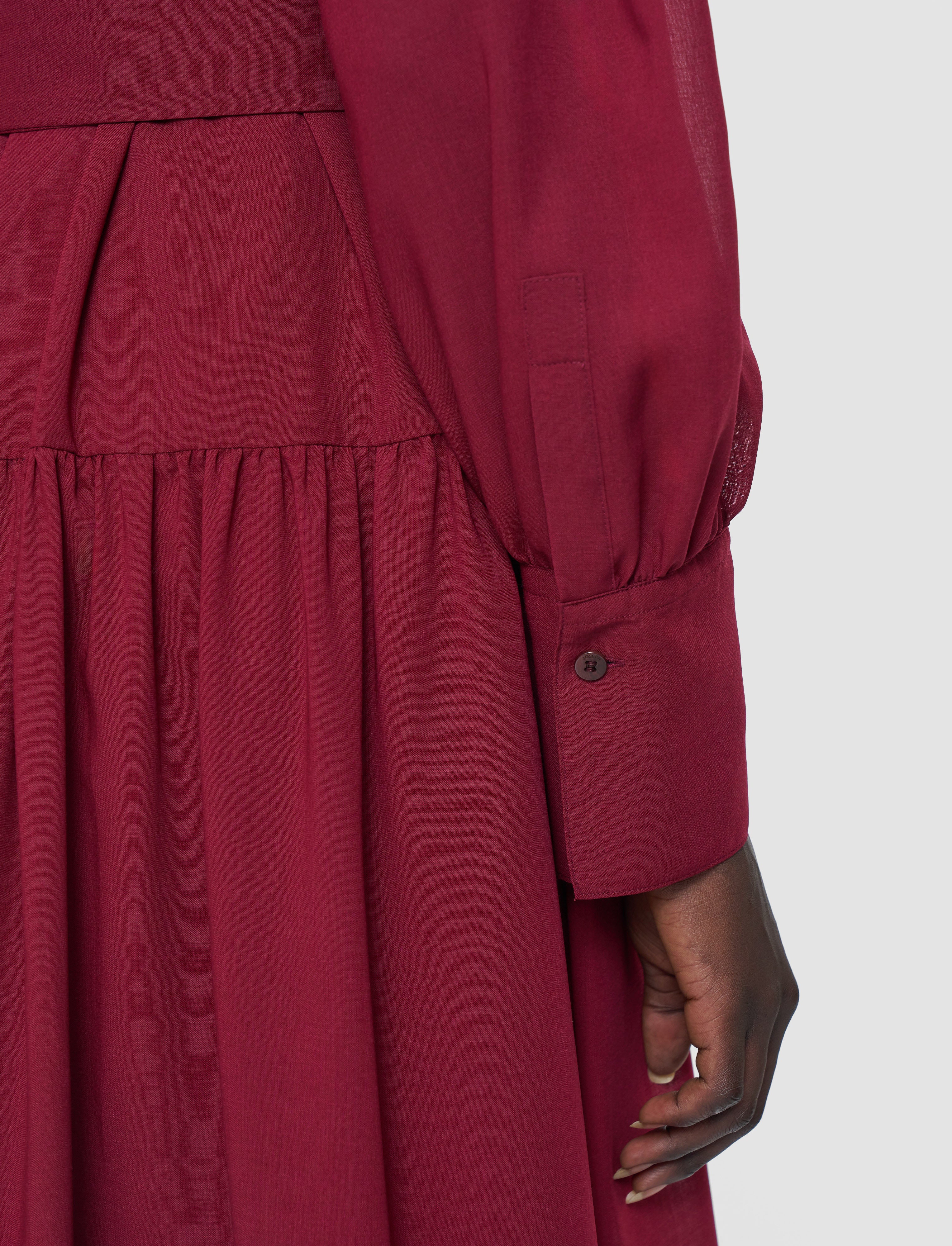 Hobbs London フェミニン ベゴニア レッド ドレス Emma Wool Voile ドレス - 赤 | JOSEPH JP