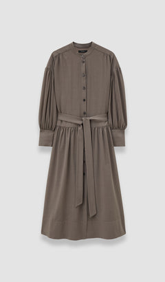 Brown Emma Wool Voile Dress - Joseph