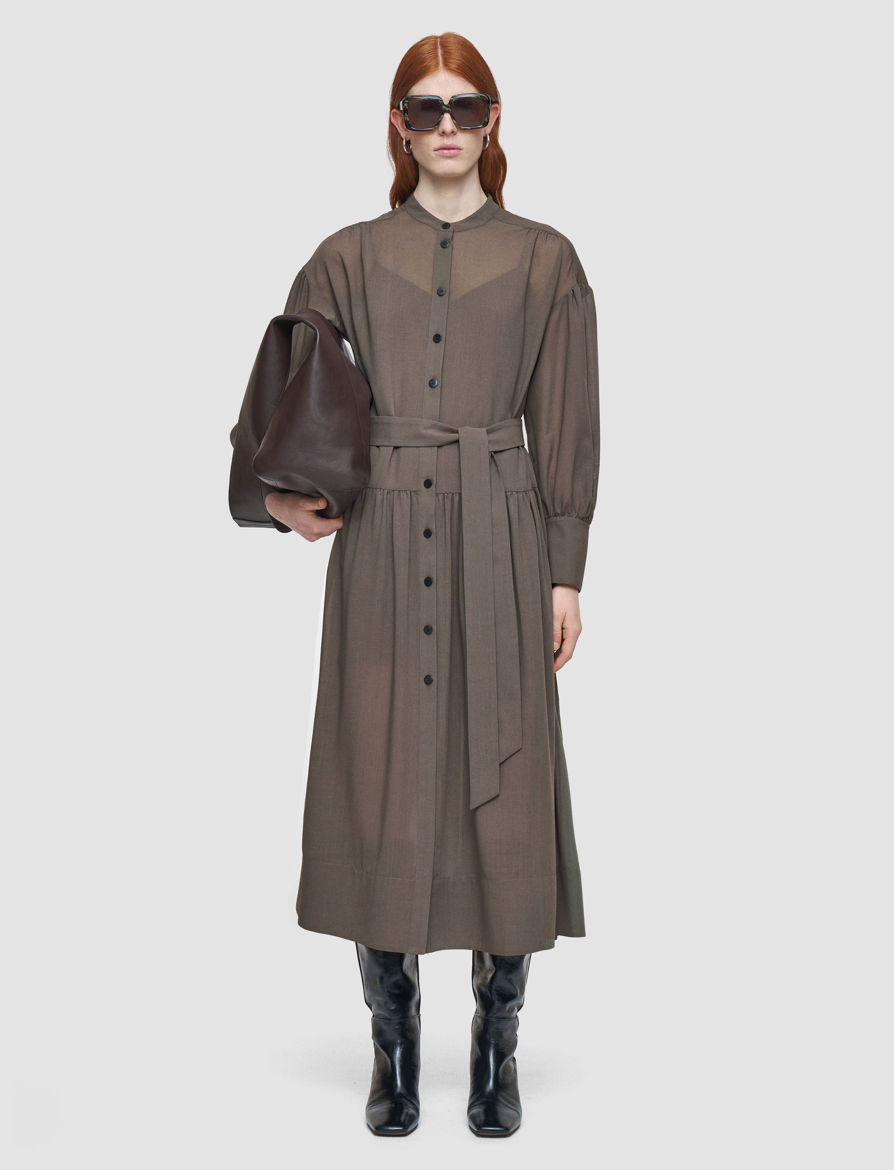 marron-robe-emma-en-voile-de-laine-fine-JOSEPH