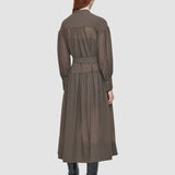Brown Emma Wool Voile Dress - Joseph