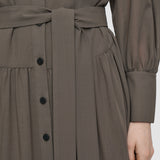Brown Emma Wool Voile Dress - Joseph
