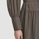 Brown Emma Wool Voile Dress - Joseph