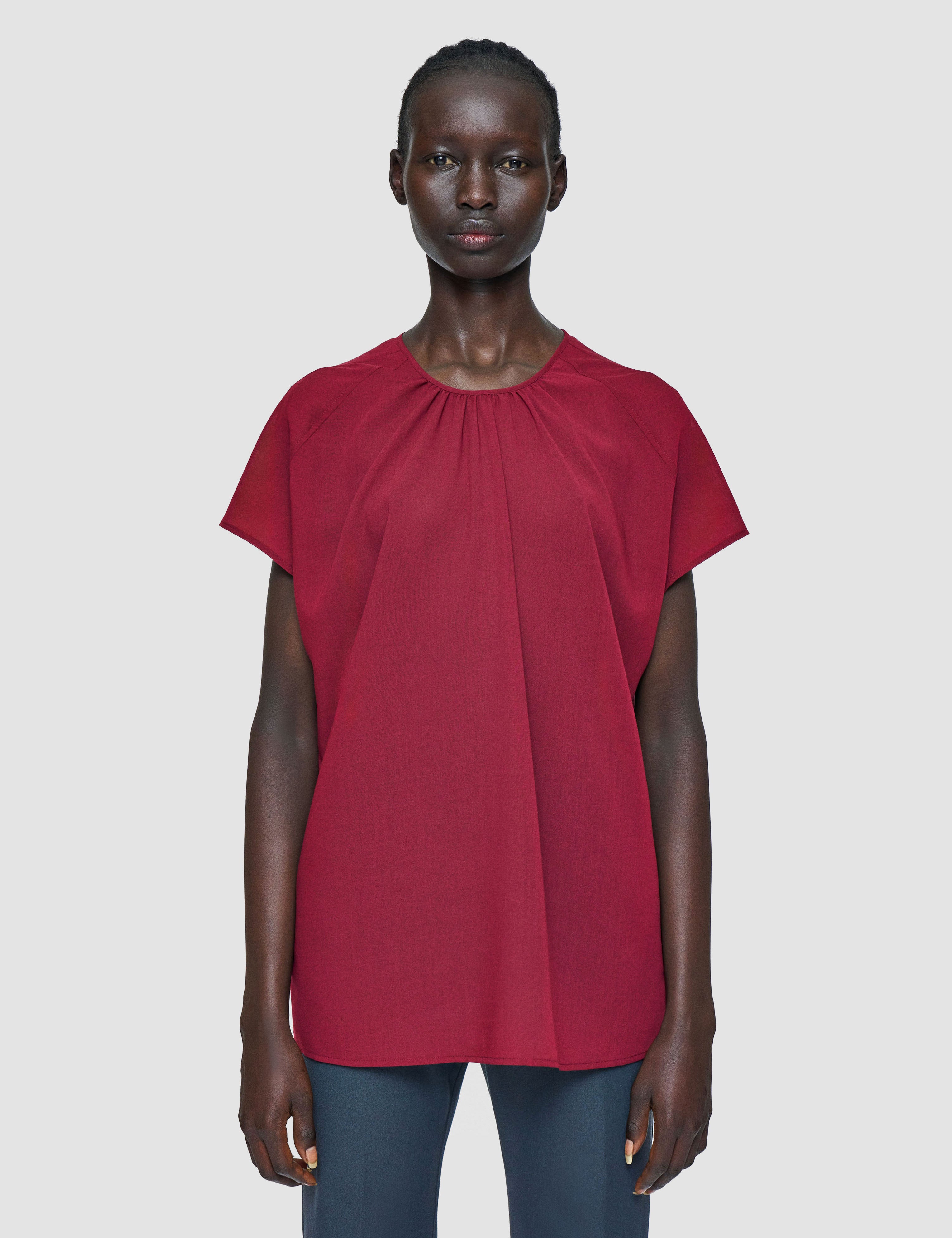 Red Broca Wool Voile Blouse - Joseph