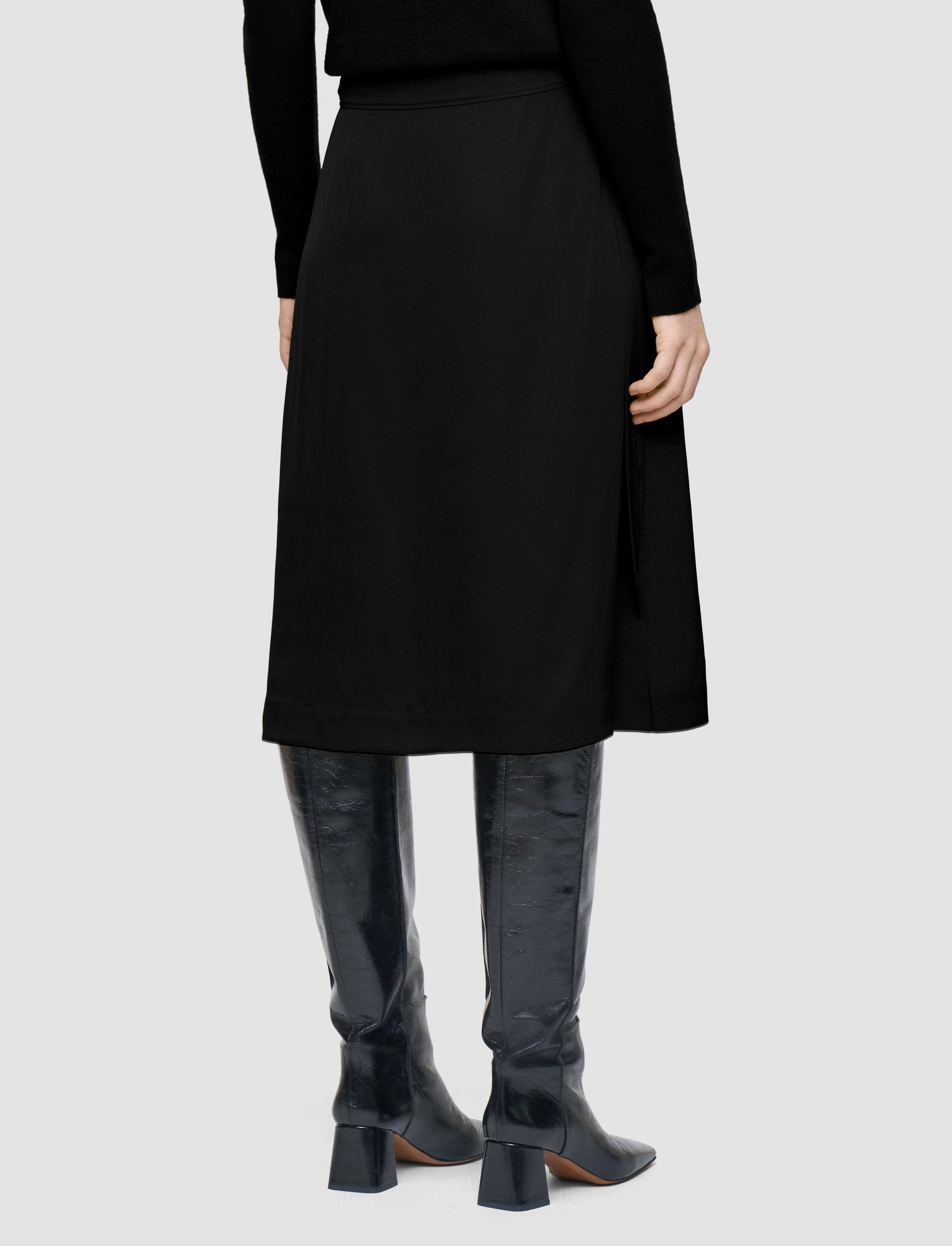 ブラック-jeanne-light-crepe-スカート-JOSEPH