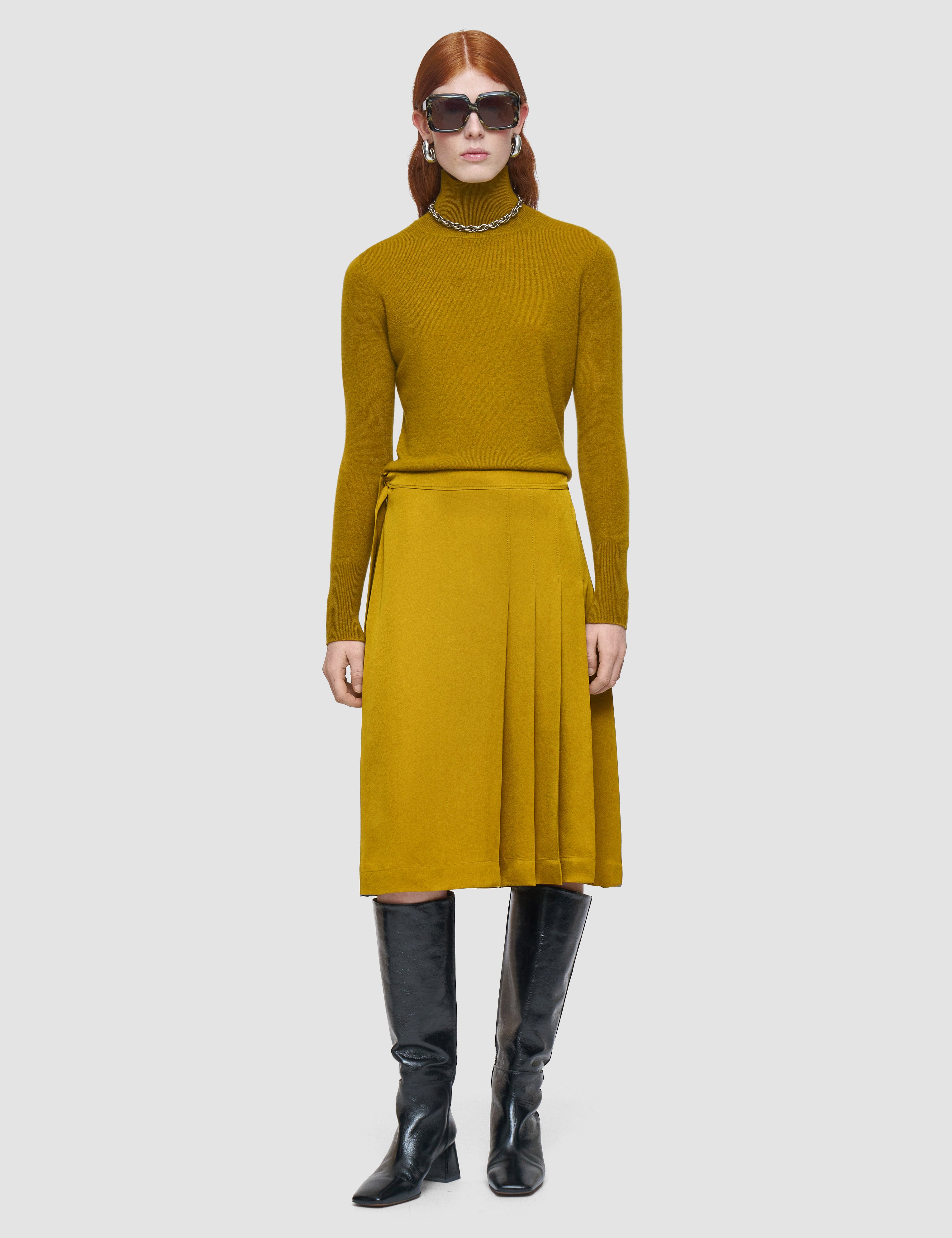 Green Jeanne Light Crepe Skirt - Joseph